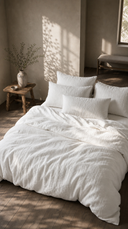 Soft White Linen Duvet Cover