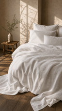 Soft White Linen Duvet Cover