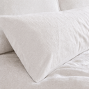 Close-up of washed natural linen euro sham texture